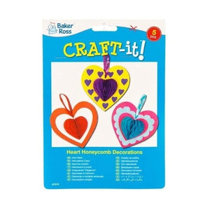 Heart Honeycomb Decorations Kit (Pack of 5)
