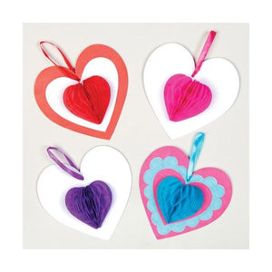 Heart Honeycomb Decorations Kit (Pack of 5)