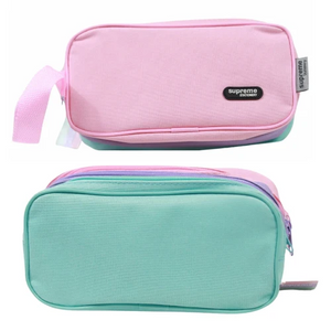 Supreme Stationery Triple Pencil Case - Pastel Colours