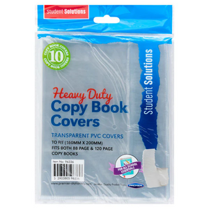 Student Solutions PVC Heavy Duty Copy Book Covers (10 Pack)