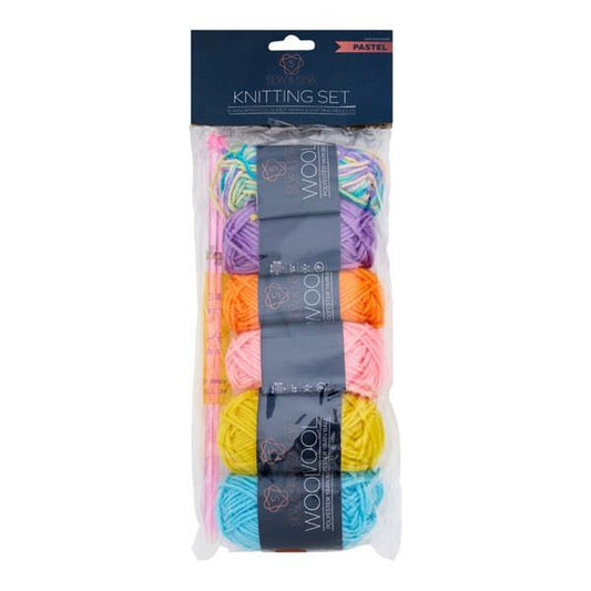 Sew & Sew 50g 110m Wool Knitting Set - Pastel Colours