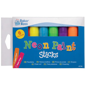 Neon Solid Poster Paint Sticks (Pack of 6)