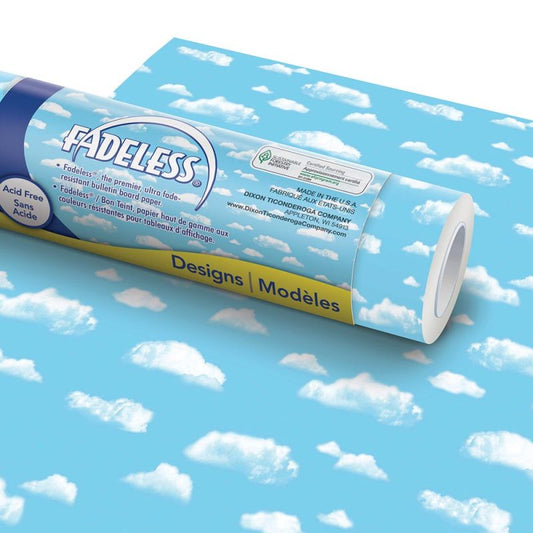 Fadeless Roll Bulletin Board Art Paper Clouds 48" X 12'