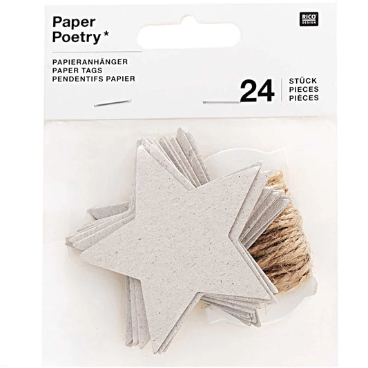 PAPER TAGS STAR GREY