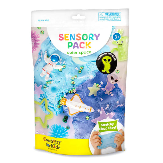 Sensory pack for kids with space-themed design on packaging