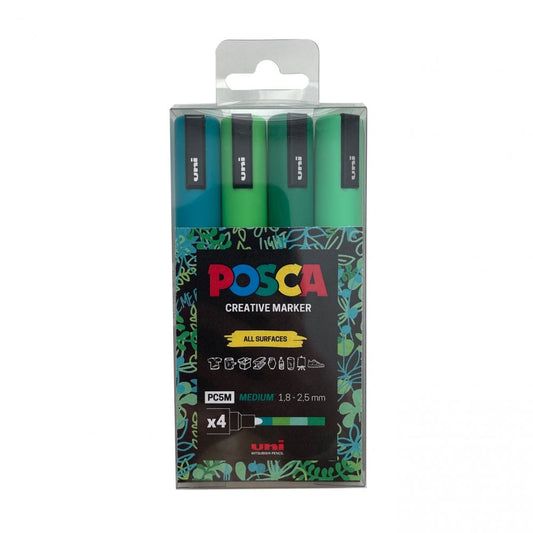 Posca 5m bullet tip wallet 4 Greens