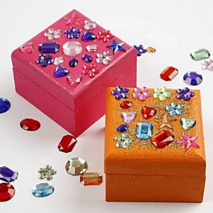 Wooden Jewellery Box - 6x6x3.5 cm (2 Pack)