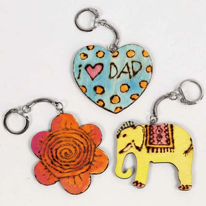 Wooden Shaped Keyring (Assortment) 