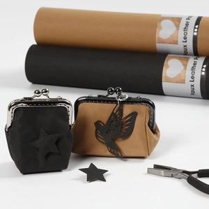 Faux Leather Paper W: 50cm One Colour - Red 350g - Black 1m (1 Roll)