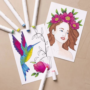 Illustration Alcohol Markers Standard Colours - 12 Piece Set