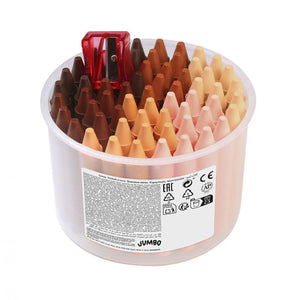 Jovi Jar of Jumbo Wax Crayons - Multicultural Colours (60 Pack + Sharpener)
