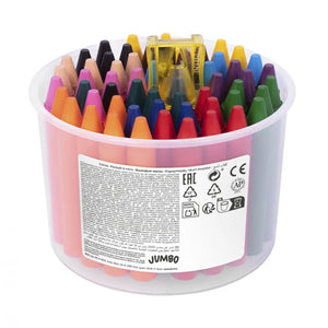 Jovi Jar of Jumbo Wax Crayons - (60 Assorted and Sharpener)