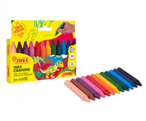 Jovi Jumbo Wax Crayons Set (12 Assorted Colours)