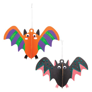 Wooden 3D Bat Decorations (Pack of 6)