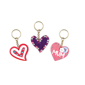 Wooden Heart Keyrings (Pack of 8)