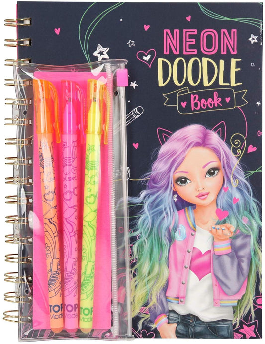 TOPModel Neon Doodle Book with Neon pen set