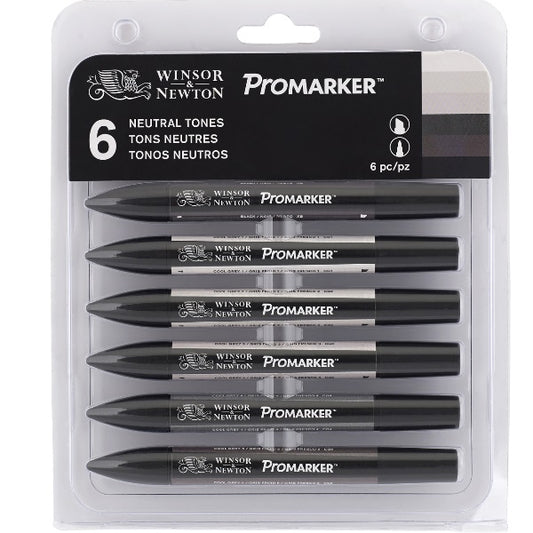 W&N ProMarker 6 Set - Neutral Tones