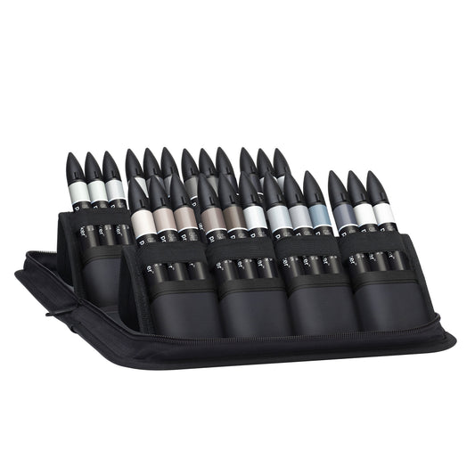 Winsor Newton PROMARKER 24 WALLET BLACK/GREY SET
