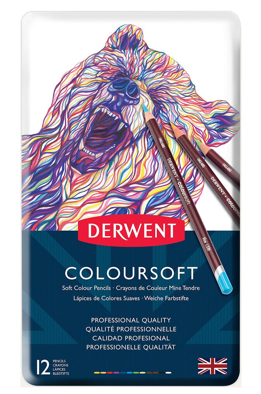 DERWENT COLOURSOFT TIN OF 12