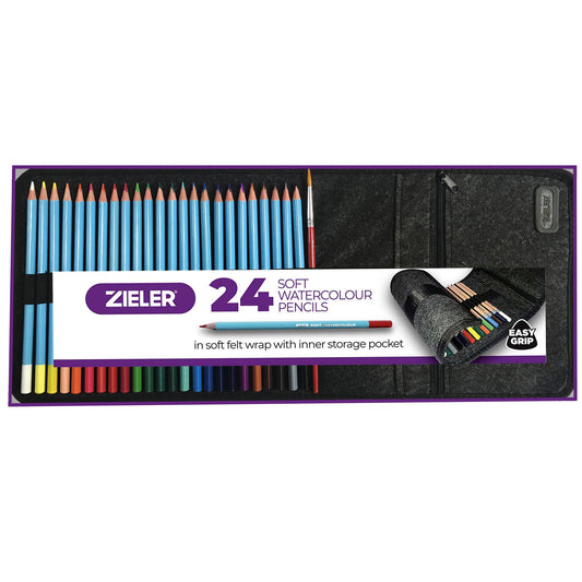 24 Water colour pencils with pencil wrap