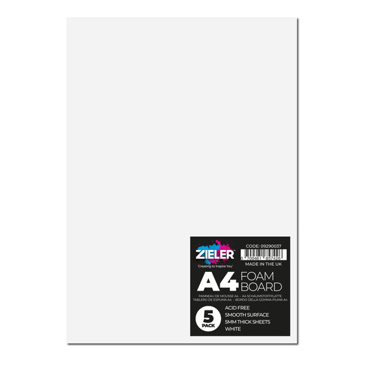 White Foam Board 5mm A4 5 shts