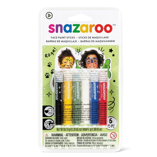 Snazaroo Rainbow Face Paint Sticks - Set of 6