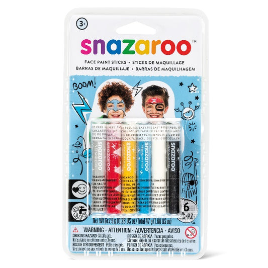 Snazaroo Adventure Face Paint Sticks - Set of 6