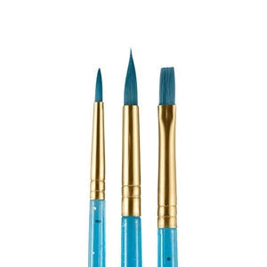 Snazaroo Blue Starter Brushes - Set of 3