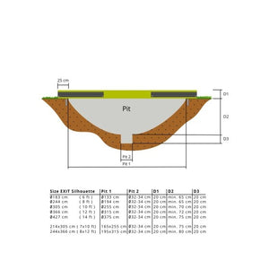 EXIT Silhouette Ground + Safetynet 244 (8ft) (Lime