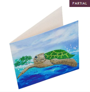 Crystal Art Card Turtle Paradise18x18cm