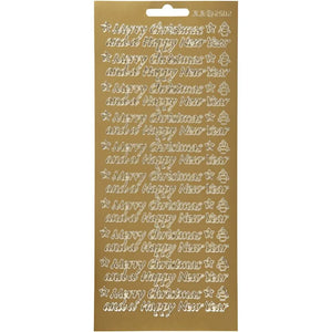Stickers, gold, Merry Christmas and a Happy New Year