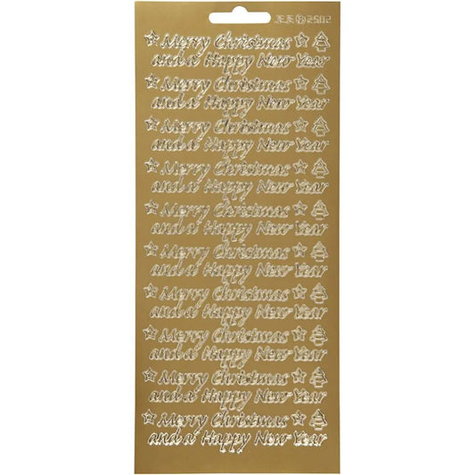 Stickers, gold, Merry Christmas and a Happy New Year