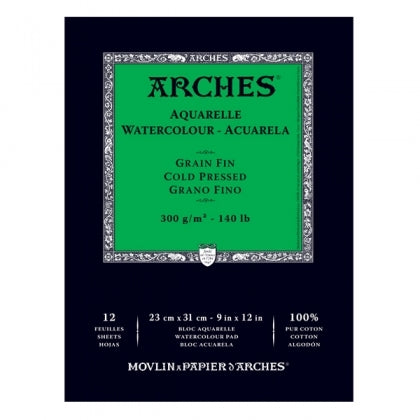 Arches Gummed Pad - 140lb/300gsm 9" x 12" - NOT