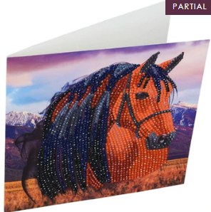 Crystal Art Card Horse 18x18cm