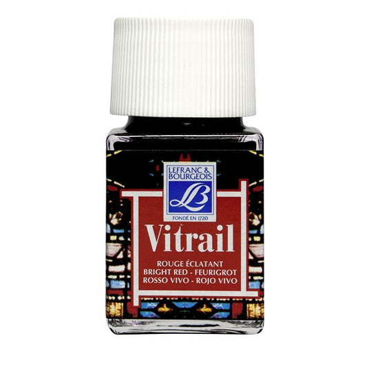 VITRAIL 50ML BRIGHT RED GLASS PAINT