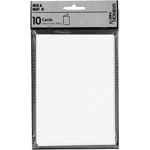 Cards, white, card size 10,5x15 cm, 220 g, 10 pc/