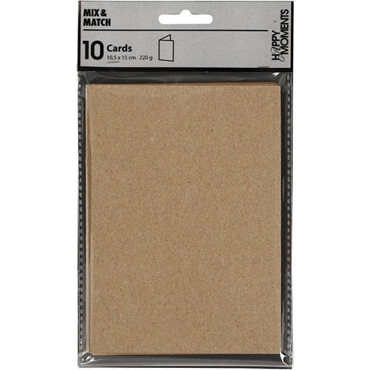 Cards, natural, card size 10,5x15 cm, 220 g, 10 pc