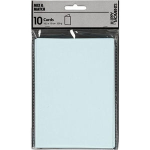 Cards, light blue, card size 10,5x15 cm, 220 g, 10