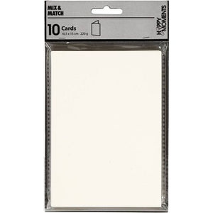 Cards, off-white, card size 10,5x15 cm, 220 g, 10pc