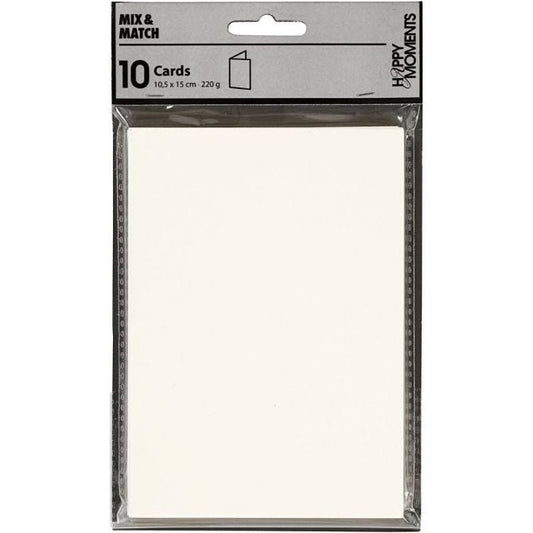 Cards, off-white, card size 10,5x15 cm, 220 g, 10pc