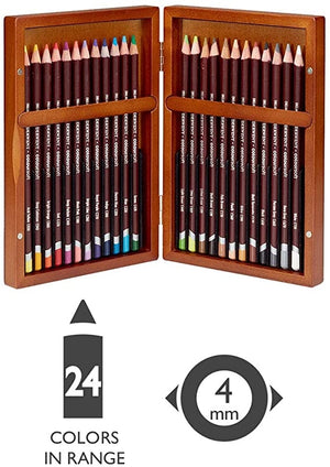 DERWENT 24 PENCIL WOODEN BOX-COLOURSOFT