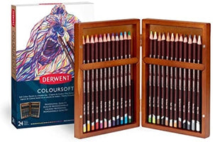 DERWENT 24 PENCIL WOODEN BOX-COLOURSOFT