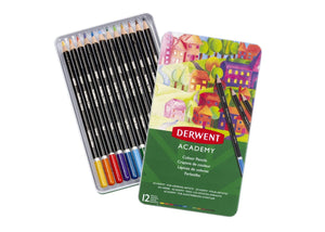 DERWENT ACADEMY 12 COLOURING TIN