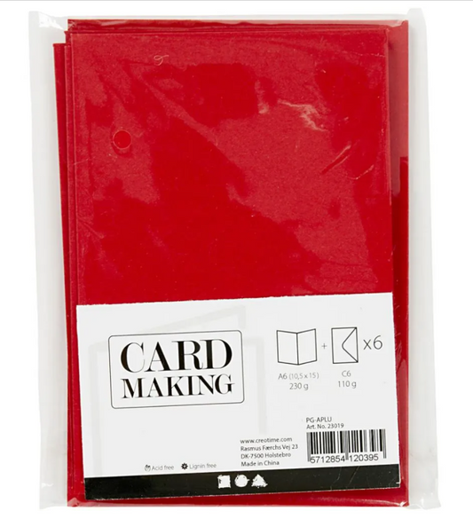 Cards/Env 6pk Red