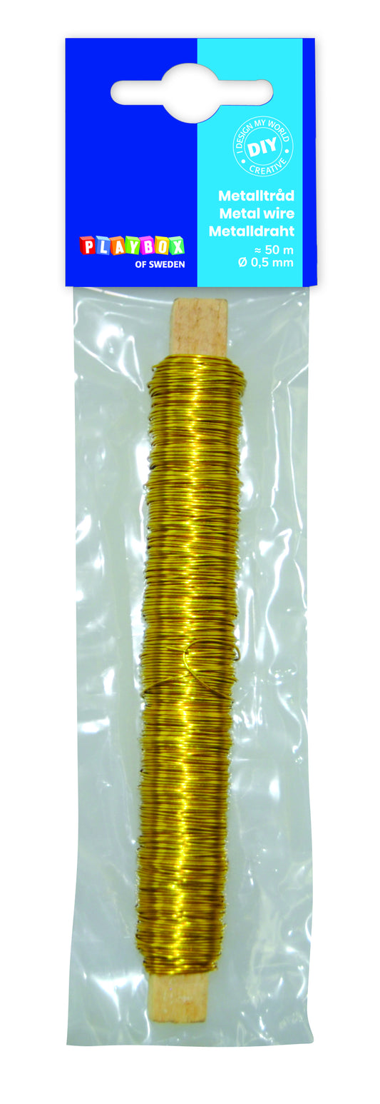 Metal wire 50m gold