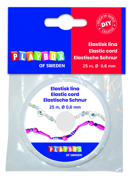 Elastic cord 25m transparent