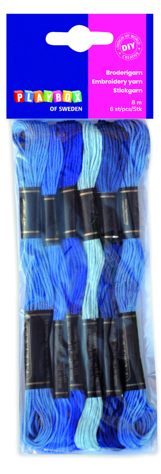 Embroidery yarn blue