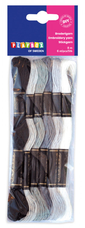 Embroidery yarn black & white