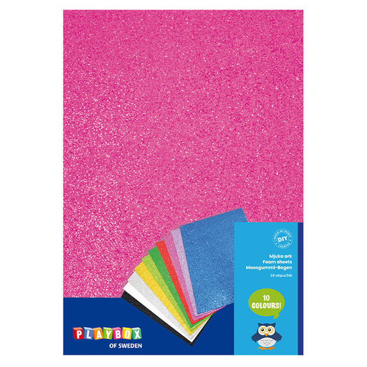 Foam sheets 10pcs glitter