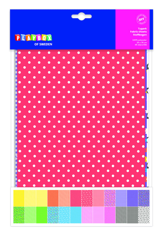 Fabric sheets, patterned, 48 pcs, 2 x 24 pcs, 100%